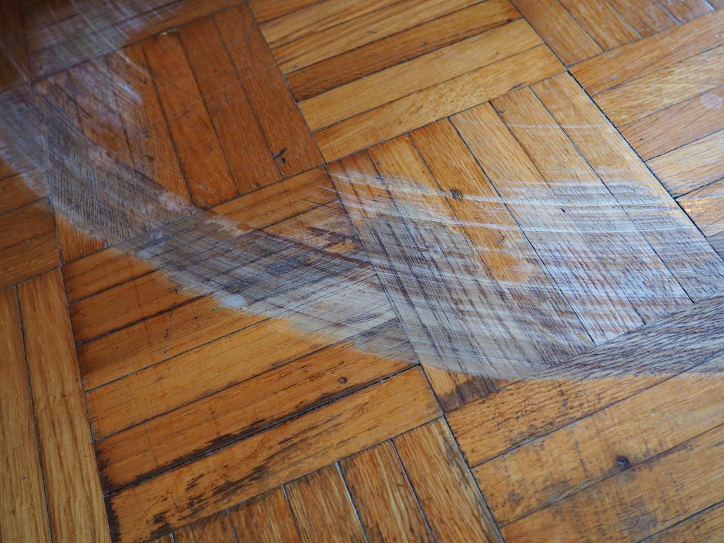 Scratched Parquet Flooring
