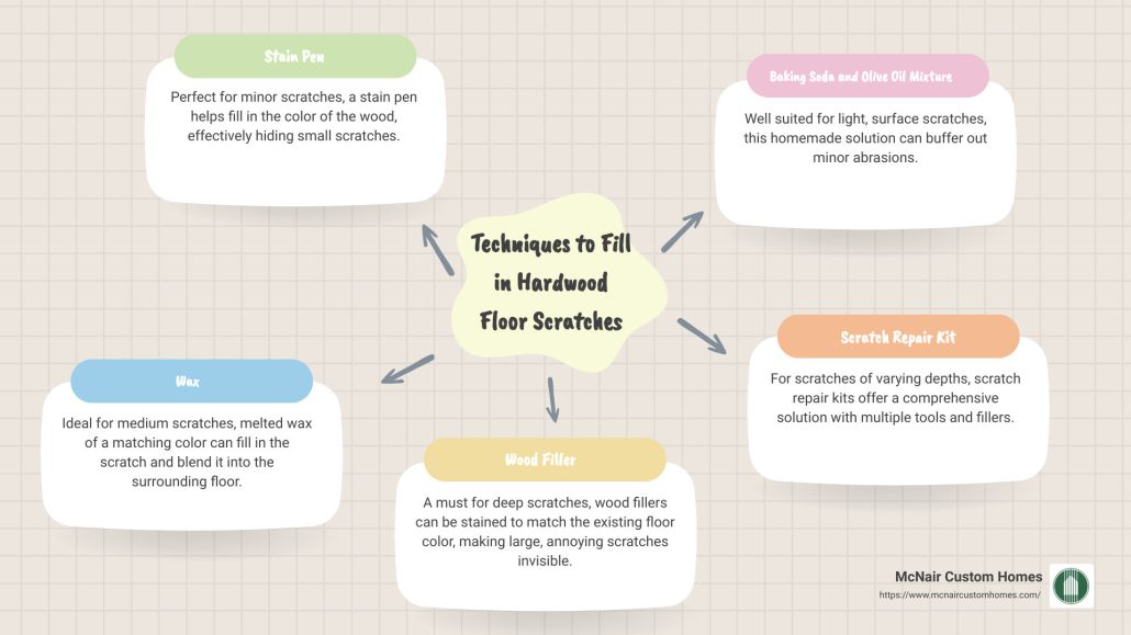 Techniques to Fill In Hardcwood Floor Scratches Infographic