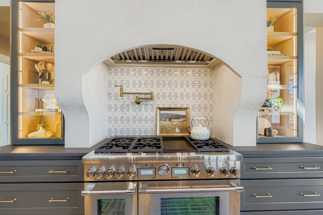 Modern kitchen with elegant design features.